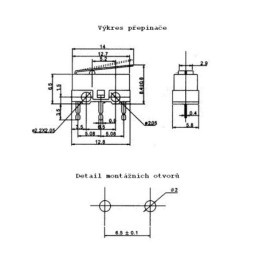 Mikrospínač - přepínací s páčkou