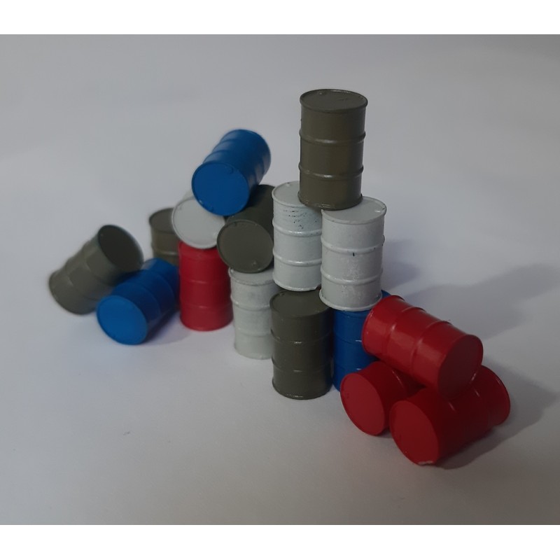 H0 - Metal barrels, 200l, closed (10pcs without supports) - uncoloured 3D print