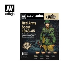 Vallejo Model Color set 70248 Alpine Red Army Scout 1943-45 by Jaume Ortiz (8x17ml) + FIGURE