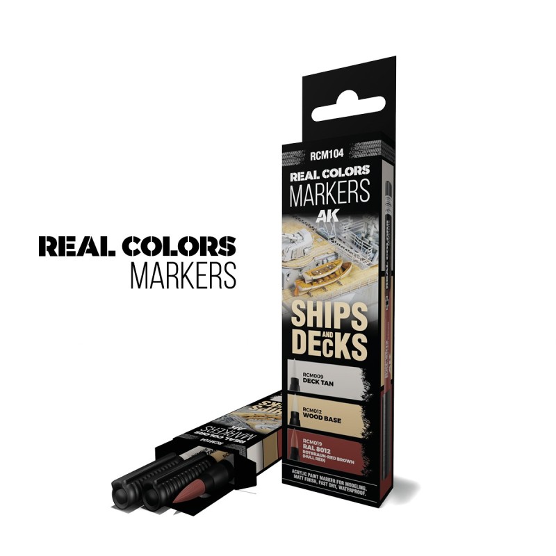 AK Real Colors Marker RCM104 Ships and Decks - 3 popisovače