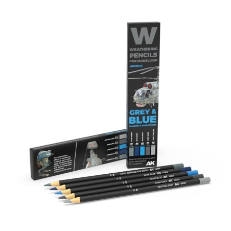 AK AK10043 Watercolor Pencil SET GREY AND BLUE CAMOUFLAGES (5 colors)