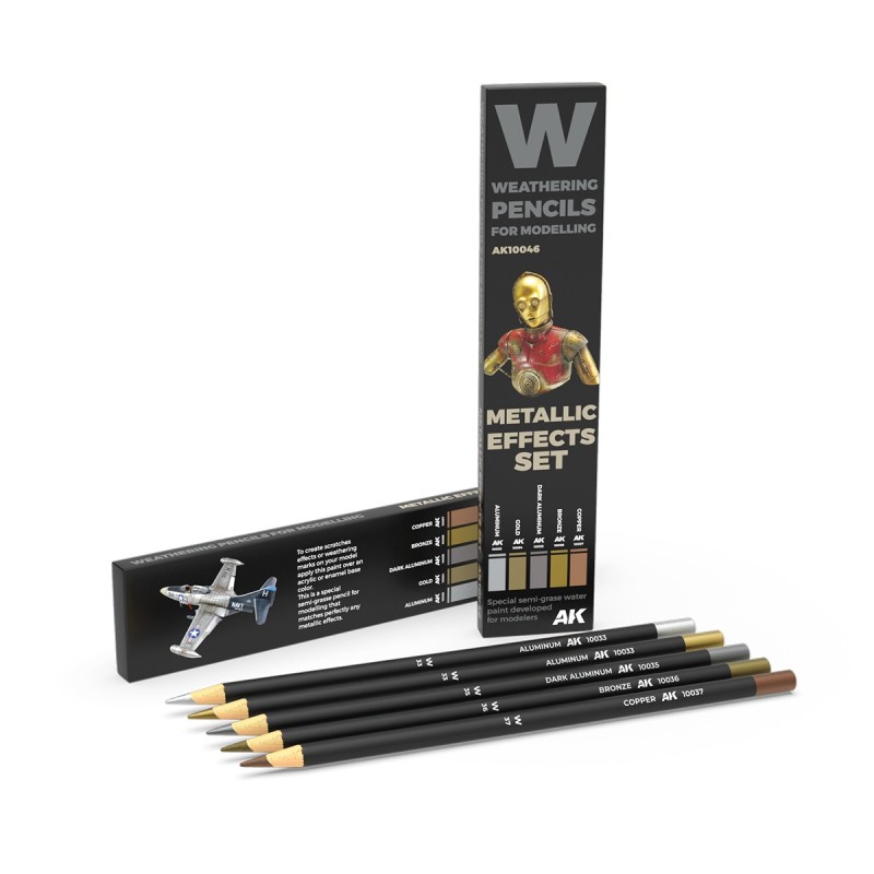 AK AK10046 Watercolor Pencil SET METALLICS (5 colors)