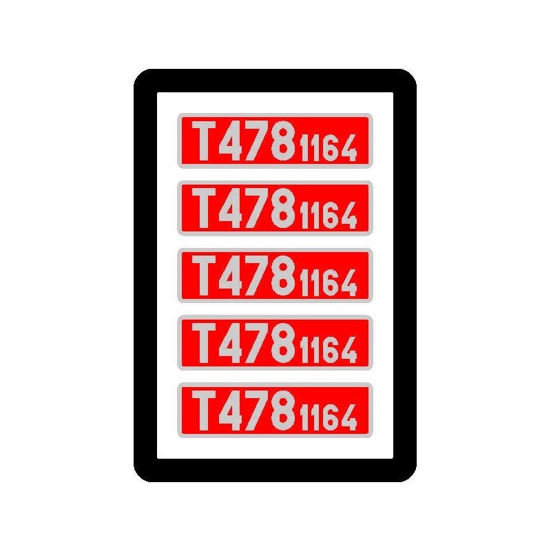 H0 - Tabulky T478.1164 (červené)