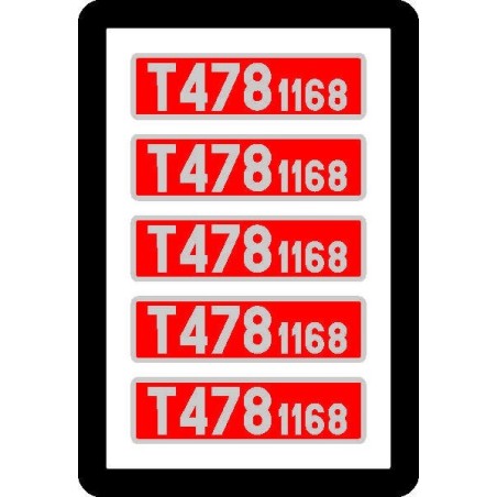 H0 - Tabulky T478.1168 (červené)