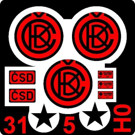H0 - Tabulky ČKD (500mm) + štítky (červené)