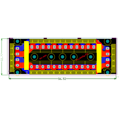 Splitter board 2 x 16 green