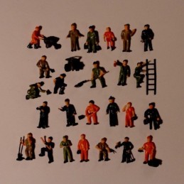 H0 - Figurky pracujících dělníků - 25 ks