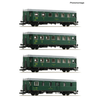 H0 - Set osobních vozů Rybák Ae + Be + Be + Dsd ČSD (DCC) Roco