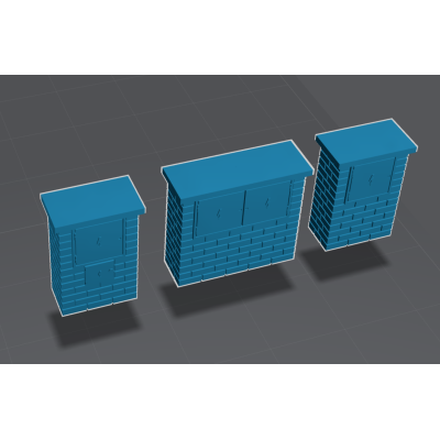 H0 - Rozvodné skříně (3ks) (nesestavená stavebnice)