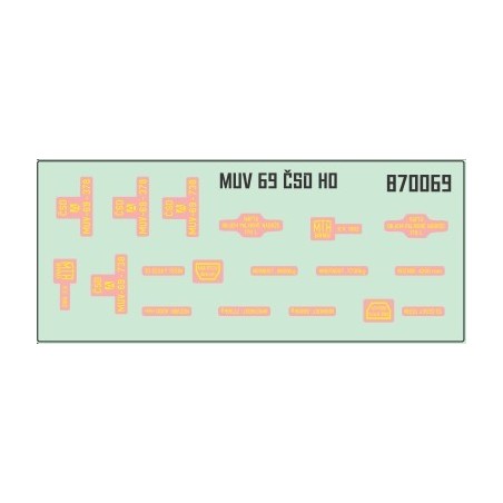 H0 - MUV 69 ČSD - obtiskový aršík
