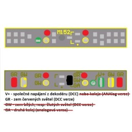 H0 - Čelní osvětlení DCC pro Baafx/010 a obdobné přívěsné vozy