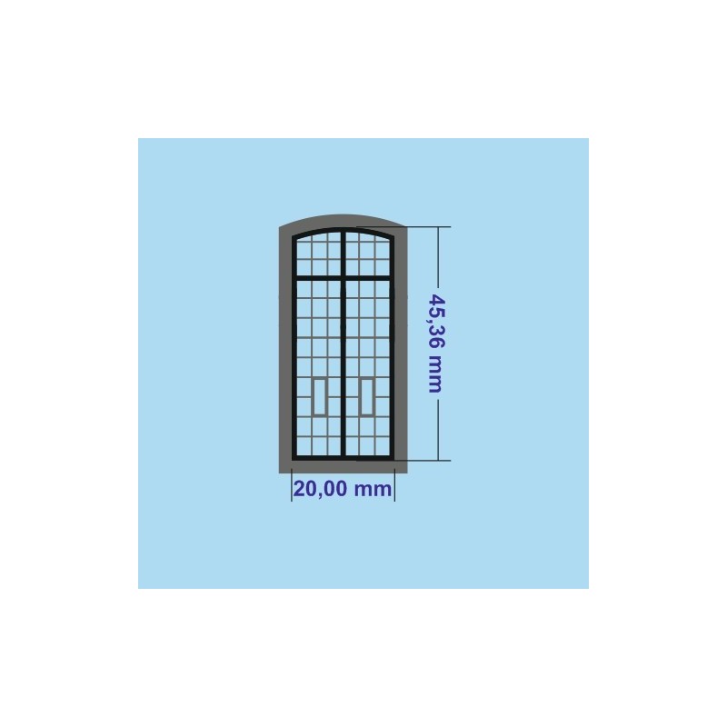 H0 - Okna výtopen a průmyslových budov (velká s rámem)