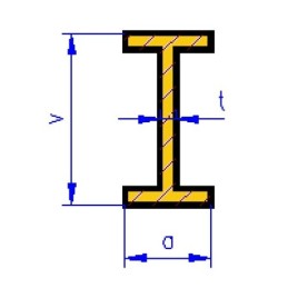 Mosazný I profil 305 x 10.0 x 4.0 / 1.0 mm.