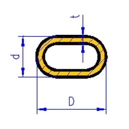 Mosazná oválná trubka 300 x 8.8 x 6.3 / 0.35 mm. balení 2 ks.