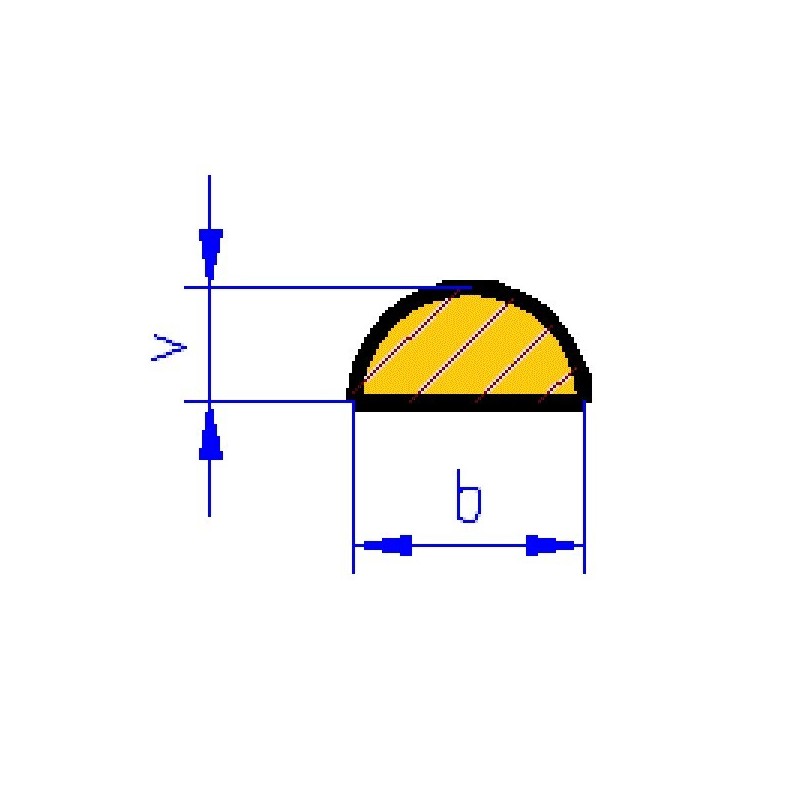 Mosazná tyč půlkruhového průřezu 310 x 8.0 x 4.0 mm.