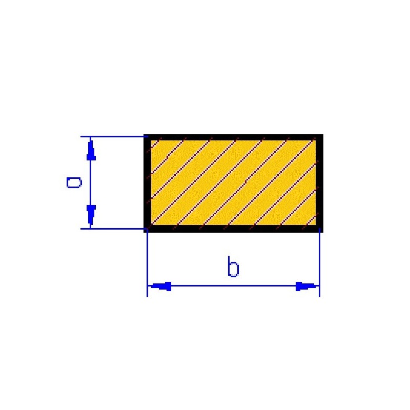 Mosazný hranol 300 x 3.2 x 3.2 mm. 1ks.