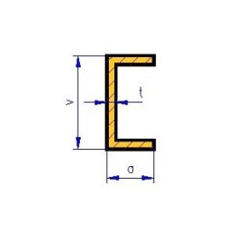 Mosazný U profil 310 x 2.5 x 2.5 mm. tl. stěny 0.45 mm