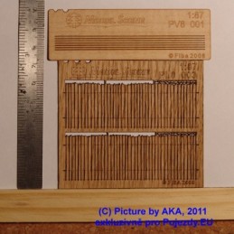 PL8003 - Dřevěný plot - olámané konce prken typ 2 - H0