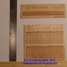 PL8012 - Dřevěný plot - prkna s ozdobnými konci - H0