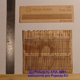 PL8014 - Dřevěný plot - prkna se špičatými konci - H0