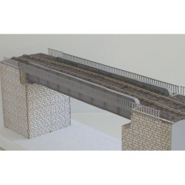 H0 - Ocelový svařovaný most s průběžným štěrkovým ložem (stavebnice)
