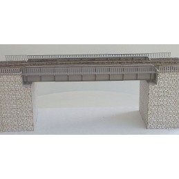 H0 - Ocelový svařovaný most s průběžným štěrkovým ložem (stavebnice)
