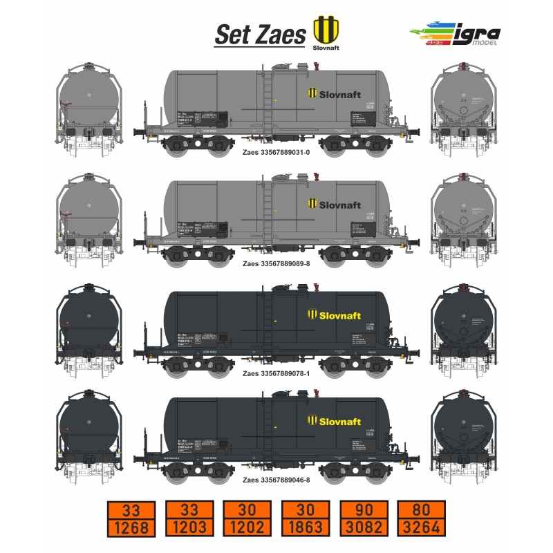 TT - Set vozů Slovnaft Zaes stav. (4 ks)