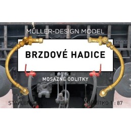 H0 - Brzdové hadice. 4 mosazné odlitky