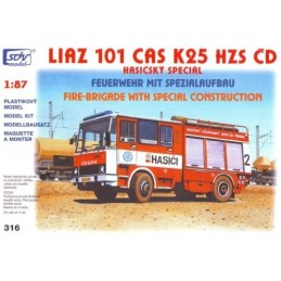 H0 - Liaz 101.860 CAS K25. hasičský aut. HZS ČD . stavebnice