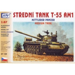 H0 - T-55 AM1. střední modernizovaný tank . stavebnice