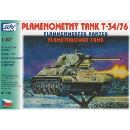 H0 - T-34/76 plamenometný tank. stavebnice