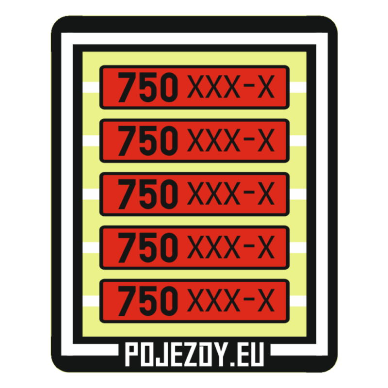 H0 - Plate numbers 750 xxx-x (red colored)