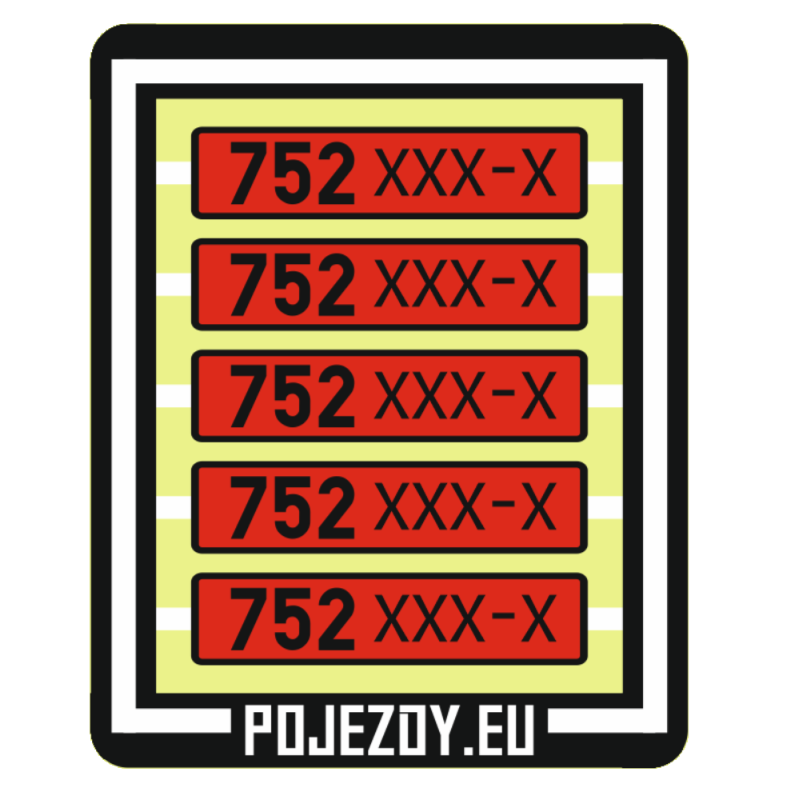 H0 - Plate numbers 752 0xx-x (red colored)