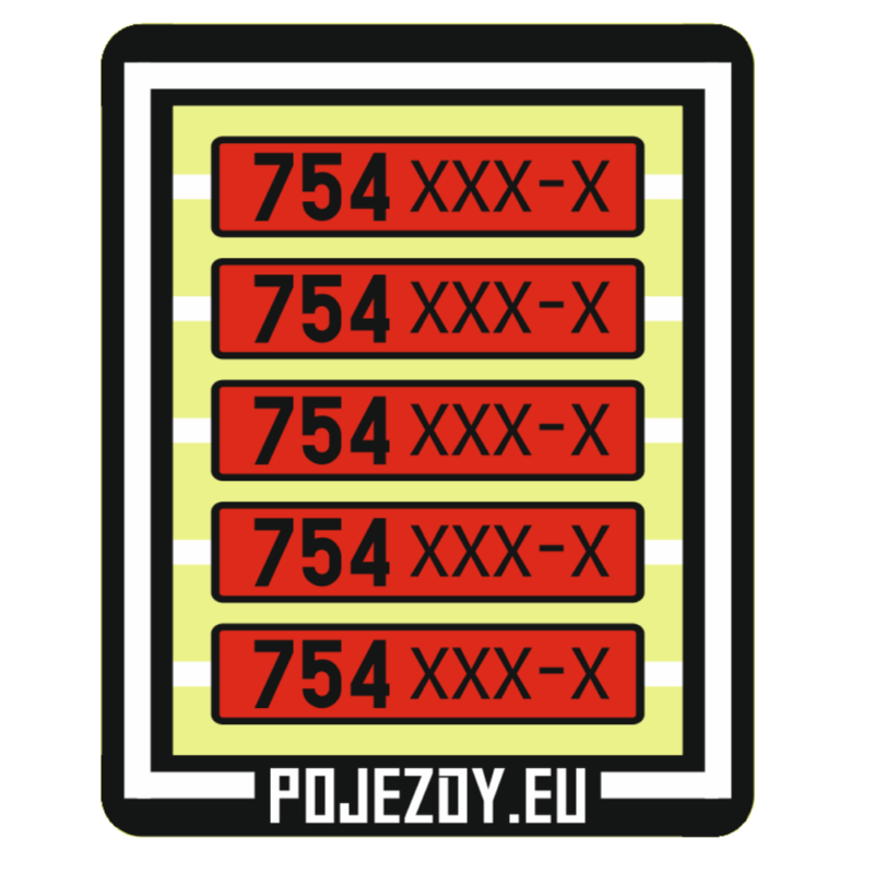 H0 - Tabulky pro řadu 754 xxx-x (červené)