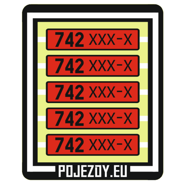 H0 - Plate numbers 742 0xx-x (red colored)