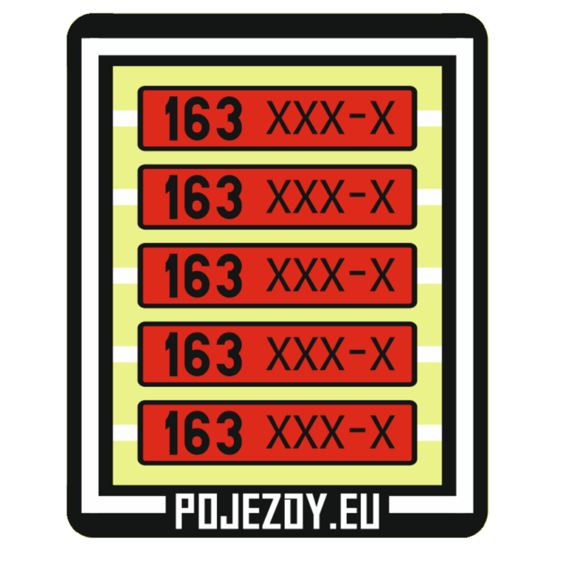 H0 - Plate numbers 163 xxx-x (red colored)