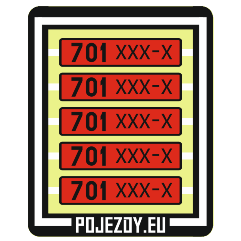 H0 - Tabulky pro řadu 701 xxx-x (červené)