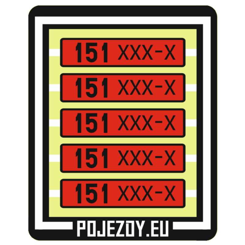 H0 - Tabulky pro řadu 151 xxx-x (červené)