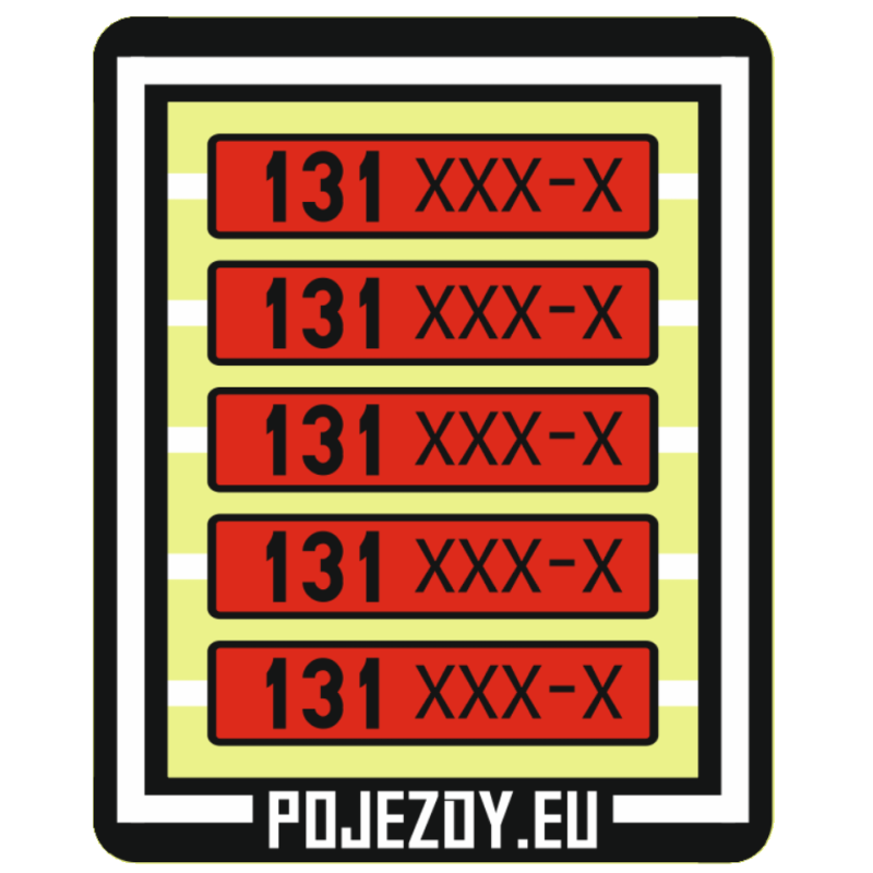 H0 - Tabulky pro řadu 131 xxx-x (červené)