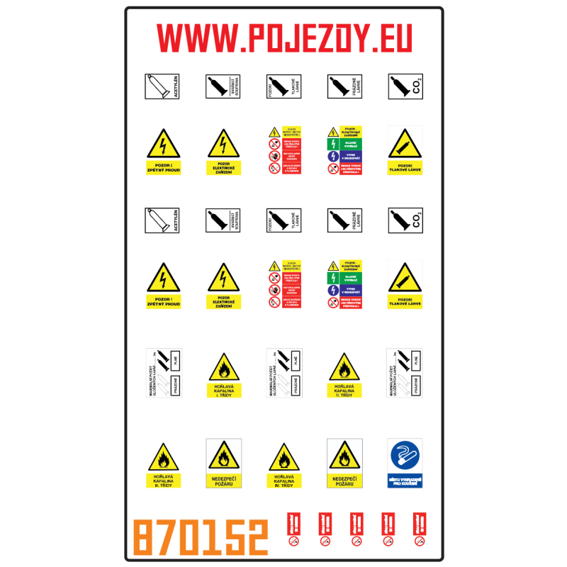 H0 - Warning signs for cylinders and combustibles