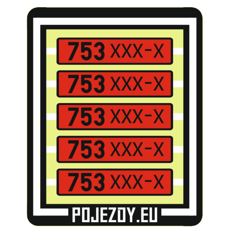 H0 - Tabulky pro řadu 753 2xx-x (červené)