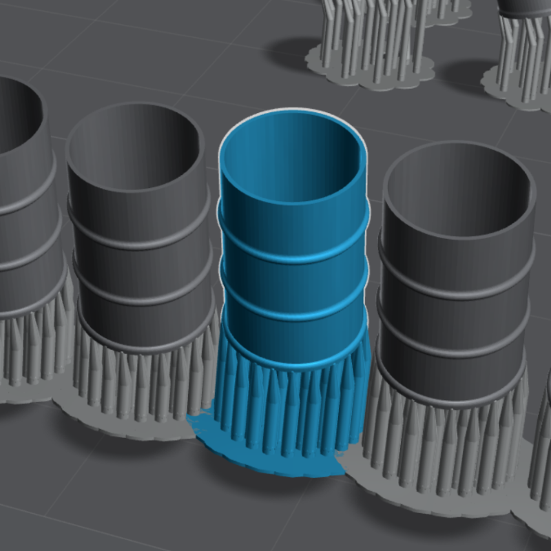 0 - Tin barrels, 200l, open (10pcs) - uncoloured 3D print