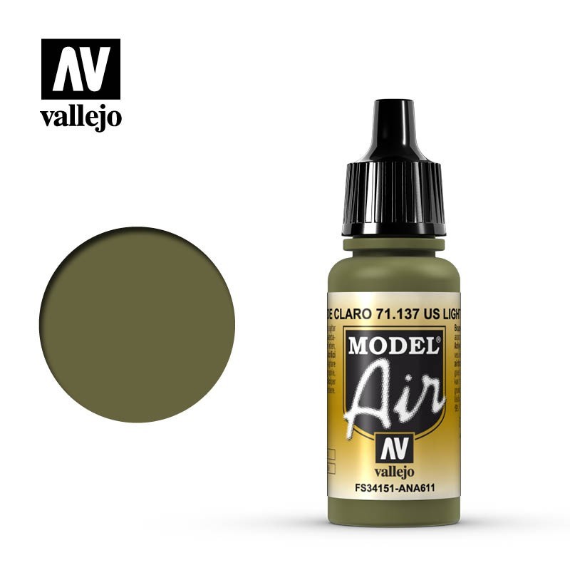 Vallejo Model Air 71137 US Light Green (17ml)