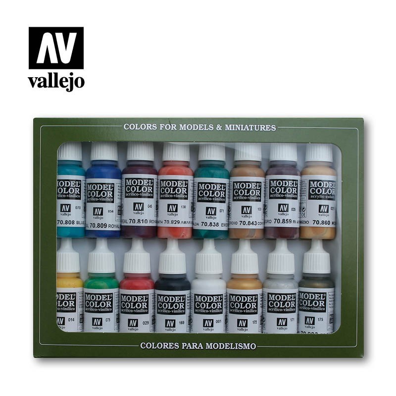 Vallejo Model Color 16 color Set 70142 Medieval Colors (16)