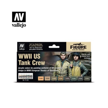 Vallejo Model Color 8 color set 70186 WWII US Tank Crew (8)