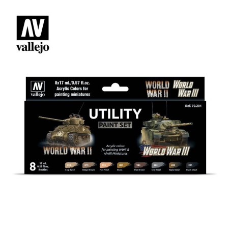 Vallejo Model Color Wargames 70201 Utility Paint Set (8)