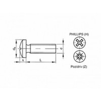 Pojezdy.EU - Steel, plated metric screws according to DIN 7985 - with hemispherical head and cross groove